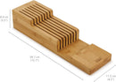 Joseph Joseph bamboo knife organizer with two tiers holding up to 9 knives.