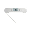 Taylor digital meat thermometer with folding stainless-steel probe and digital display, shown open on a white background.