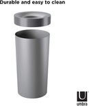 Umbra Vento Open Top 16.5-Gallon Kitchen Trash Large, Garbage Can for Indoor, Outdoor or Commercial Use, 16.5 Gallon, Grey/Steel