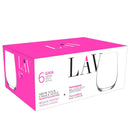 Transparent 16 oz stemless drinking glass set of 6