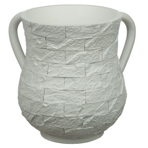 Polyresin White Wash Cup Brick Design