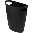 Superio Slim Bathroom Trash Can 2 Gallon Black Plastic Small Compact Waste Basket for Bedroom, Dorm, Under Office Desk Dustbin
