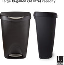 Umbra 084200-047 Brim Step On Trash Can, Black, 13 Gallon