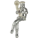 Polyresin Sitting Hassidic Figurine Tuba Player
