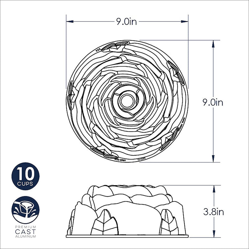 Nordic Ware Platinum Rose Cast Aluminum Bundt Pan, One size, copper