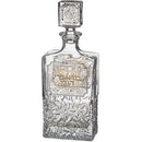 Crystal Wine Bottle with Silver and Gold Plaque