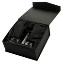 Crystal Salt and Pepper Stand with Crystal Chips and Gold Accent