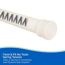 Kenney KN609L/87 Twist & Fit No Tools Spring Tension Standard Shower Curtain Rod with Non-Slip, Non-Scratch Ends, 42-72" Adjustable Length, Easy Install, Cream, 1" Diameter Rust Resistant Steel Tube