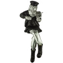 Polyresin Hassidic Figurine Holding a Violin Silver and Black