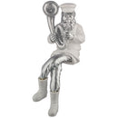 Polyresin Hassidic Figurine Holding a Obo Silver and White