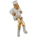 Polyresin Hassidic Figurine Holding a Drum Gold and Black