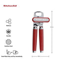 Empire Red stainless steel can opener with ergonomic handles and built-in bottle opener