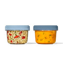 OXO Good Grips 20 oz Twist & Stack containers 2-pack with twistable leakproof lids on a white background.