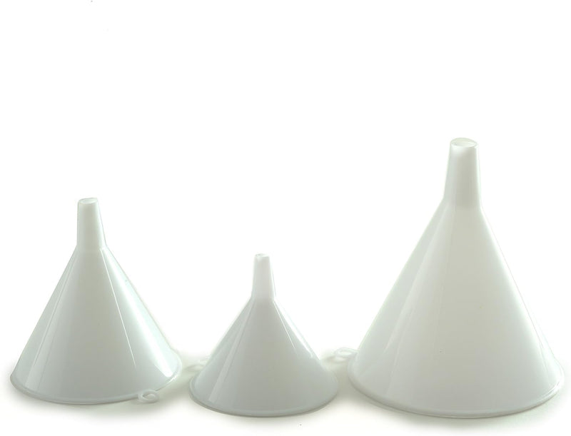 Norpro Plastic Funnel, Set of 3, Set of Three, White