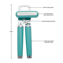 Aqua Sky stainless steel can opener with ergonomic handles and built-in bottle opener