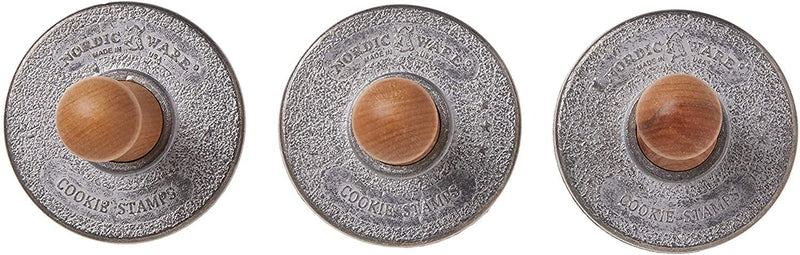Nordic Ware Holiday Cast Cookie Stamps, 3-inch rounds, Silver