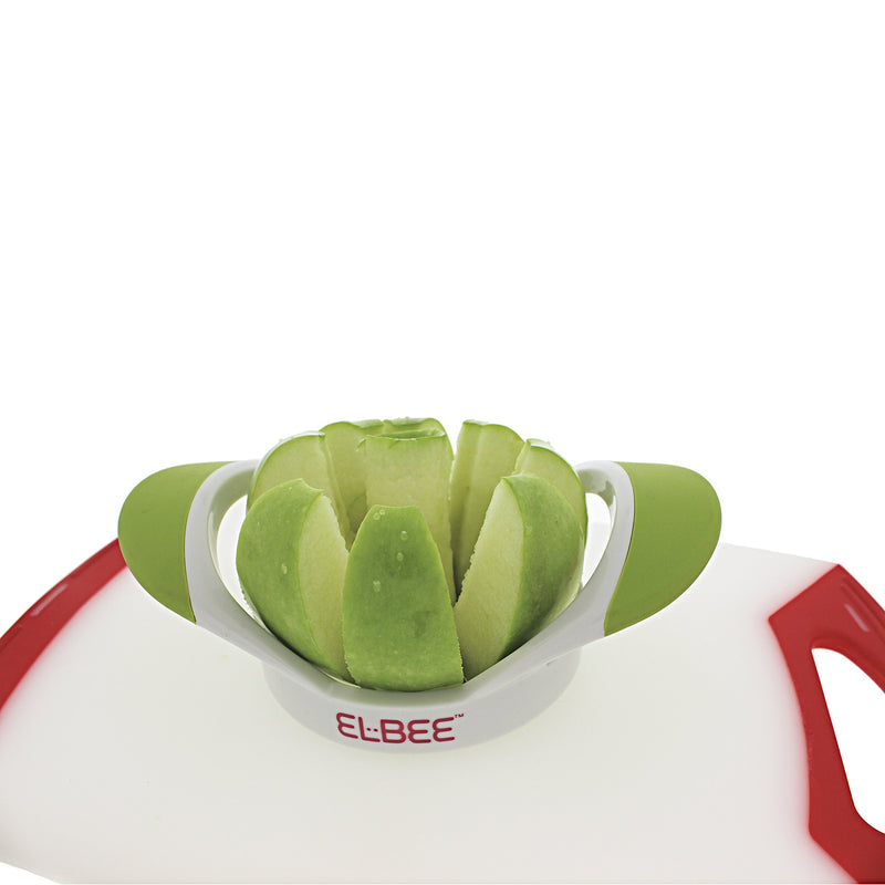 Elbee Home Upgraded Apple Slicer Cutter and Divider, Easy Grip Ultra Sharp Stainless Steel Blades, Easy to Clean, Makes Perfect Slices Every Time, Can Cut Large Apple