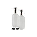 Frosted Ribbed Glass Soap Dispenser