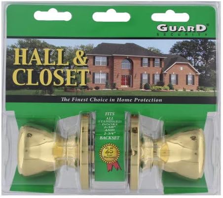 Brass passage lockset for interior doors shown on a white background with adjustable latch and key lock.