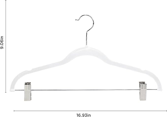 6-Piece Velvet Hangers – White