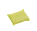 Single microfiber dish sponge in assorted color, rectangular with soft texture, displayed on a white background.