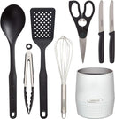 Farberware Classic Crock with Knife Holder and Tools, 13-Inch, White