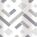Bath Bliss 70" x 72" Shower Curtain Grey Herringbone Design Rust Proof Metal Grommets