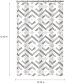 Bath Bliss 70" x 72" Shower Curtain Grey Herringbone Design Rust Proof Metal Grommets