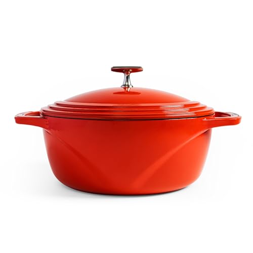 Lodge USA Enamel Dutch Oven, 7.5 qt., Red