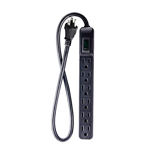 Go Green Power Inc. GG-16103MINBK 6 Outlet Surge Protector, Black