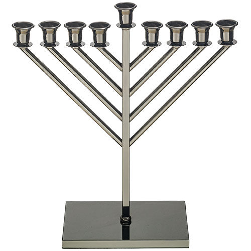 Metal Chabad Menorah 36cm - Blackened Nickel Finish