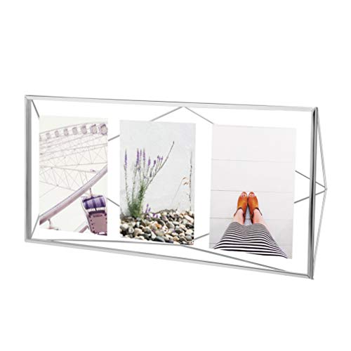 Umbra Prisma Multi Picture Frame – Photo Display for Desk or Wall, Chrome