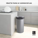 Umbra Vento Open Top 16.5-Gallon Kitchen Trash Large, Garbage Can for Indoor, Outdoor or Commercial Use, 16.5 Gallon, Grey/Steel
