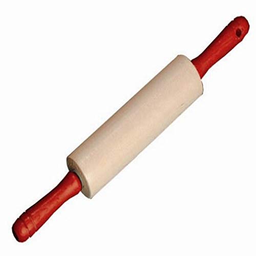 J.K. Adams 7-Inch Maple Bakers Rolling Pin with Red Handles