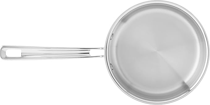 Cuisinart MultiClad Pro 2-quart stainless steel saucepan with lid and riveted handle, shown on a white background.