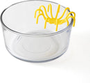 Spider-shaped egg separator, designed to hook onto bowls.