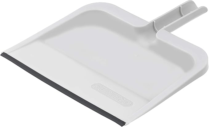 Clip-On Dustpan with Rubber Lip - White