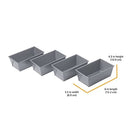 Set of 4 non-stick rectangular loaf pans, ideal for baking bread, meatloaf, and pound cake