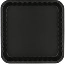 Top view of the Ballarini La Patisserie scalloped square nonstick cake pan in black, 9.5 inches, displayed on a white background.