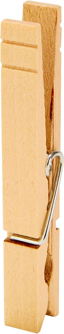 natural birch wooden clothespin on a white background.