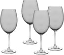 A set of four Godinger Meridian 20 oz red wine goblets with smoke-colored bowls and clear stems.