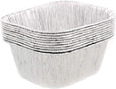  Yukon Glory Disposable Aluminum Foil Drip Pans, showing their crinkled sides and smooth interiors, ready for use.