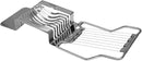 Aluminum egg and mushroom slicer with short handle and stainless steel wires, shown on a white background.