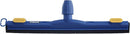 A blue Superio floor squeegee with a 48-inch handle. It has an 18-inch wide black dual moss foam blade for streak-free drying on a variety of surfaces.