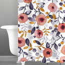Bath Bliss 70" x 72" Pink Bathroom Shower Curtain Floral Design