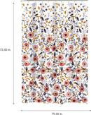 Bath Bliss 70" x 72" Pink Bathroom Shower Curtain Floral Design