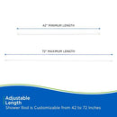 Kenney KN609L/1 Twist & Fit No Tools Spring Tension Standard Shower Curtain Rod with Non-Slip, Non-Scratch Ends, 42-72" Adjustable Length, Easy Install, White, 1" Diameter Rust Resistant Steel Tube