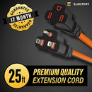 Electery 25 ft orange outdoor extension cord 