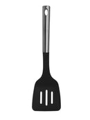 Millvado - Nylon Utensils, Slotted Turner, SS Handle, Black,13.5"
