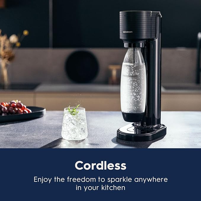 SodaStream Gaia Sparkling Water Maker Starter Kit with Pepsi and Mtn Dew Flavors Black